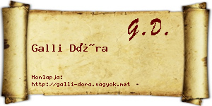 Galli Dóra névjegykártya